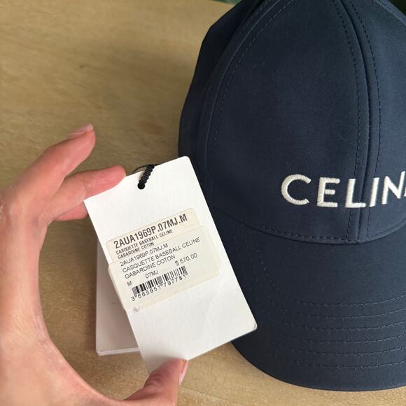 CELINE NWT Baseball Cap Hat Letters Blue Medium - Picture 2 of 3